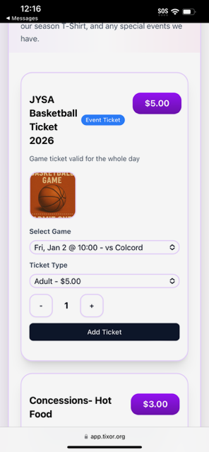 Event Tickets & Concessions